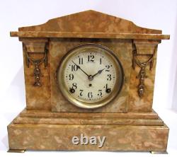 Antique Seth Thomas Fancy Faux Marble Mantel Clock 8-Day, Time/Strike, Key-wind