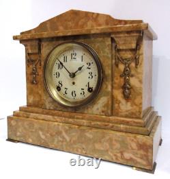 Antique Seth Thomas Fancy Faux Marble Mantel Clock 8-Day, Time/Strike, Key-wind