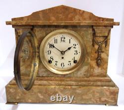 Antique Seth Thomas Fancy Faux Marble Mantel Clock 8-Day, Time/Strike, Key-wind