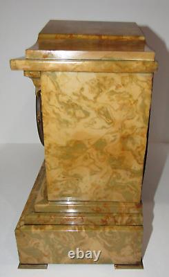 Antique Seth Thomas Fancy Faux Marble Mantel Clock 8-Day, Time/Strike, Key-wind