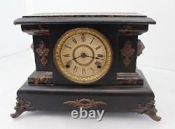 Antique Seth Thomas Faux Marble Adamantine Mantle Clock