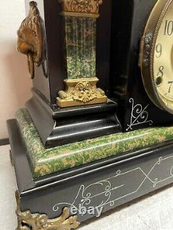 Antique Seth Thomas Faux Marble Adamantine Mantle Clock