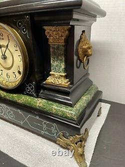 Antique Seth Thomas Faux Marble Adamantine Mantle Clock