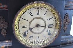 Antique Seth Thomas Faux Marble Adamantine Mantle Clock