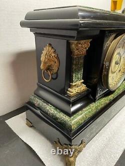 Antique Seth Thomas Faux Marble Adamantine Mantle Clock