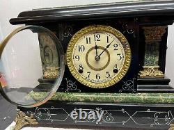 Antique Seth Thomas Faux Marble Adamantine Mantle Clock