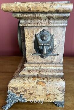 Antique Seth Thomas Faux Marble Adamantine Mantle Clock Patent 1880