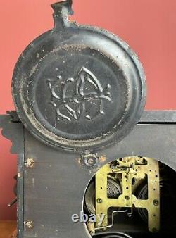 Antique Seth Thomas Faux Marble Adamantine Mantle Clock Patent 1880