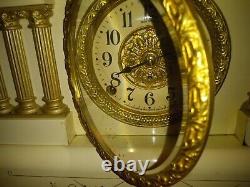Antique Seth Thomas Faux Marble Adamantine Mantle Clock parts/repair