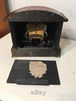 Antique Seth Thomas Faux Wood Grain Adamantine Mantle Clock