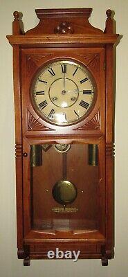 Antique Seth Thomas Flora Two Weights Driven Wall Regulator Clock 8-day