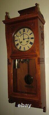 Antique Seth Thomas Flora Two Weights Driven Wall Regulator Clock 8-day