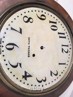 Antique Seth Thomas Gallery Style Round Wall Clock