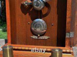 Antique Seth Thomas Garfield Time & Strike Weight Driven Shelf Mantle Clock 2