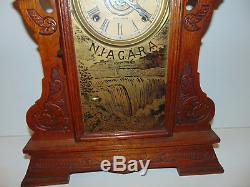 Antique Seth Thomas Giant Kitchen Gingerbread Shelf Clock NIAGARA FALLS RARE