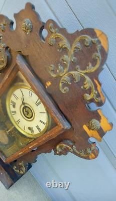 Antique Seth Thomas Gingerbread Kitchen Mantle Clock