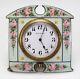 Antique Seth Thomas Guilloche Enamel Sterling Silver Travel Desk Clock