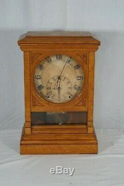 Antique Seth Thomas Hotel Variant Oak Mantle Clock Oversize Seconds Bit