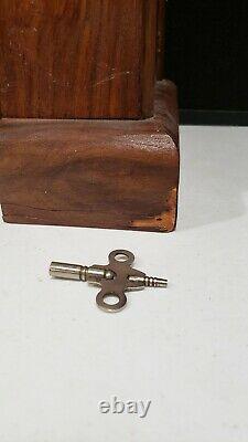 Antique Seth Thomas Key Wind Alarm Steeple Everyday Clock With Key 19th Century