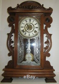 Antique Seth Thomas Kitchen Clock 8-day, Time/strike, Key-wind, Shelf Or Wall