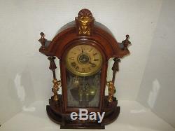 Antique Seth Thomas Kitchen Clock With Alarm Made In USA 8 Day, Time And Strike