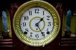 Antique Seth Thomas Mahogany Adamantine Mantle Clock c. 1900 8 Day T/S