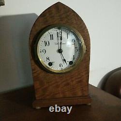 Antique Seth Thomas Mahogany Beehive Cathedral Shelf Clock, works 10 tall