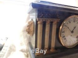 Antique Seth Thomas Mantel Clock Lions and Pillars 16