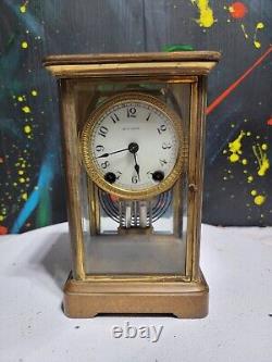 Antique Seth Thomas Mantel Clock with Pendulum & Key R. Kaiser Round Movement