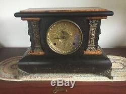 Antique Seth Thomas Mantel Or Shelf Clock Parts or Repair Keeps Time For Now