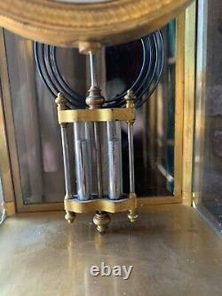 Antique Seth Thomas Mantle Clock Brass Beveled Glass Case 14 Tall 8 Day Chime