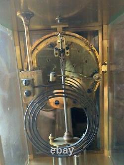 Antique Seth Thomas Mantle Clock Brass Beveled Glass Case 14 Tall 8 Day Chime