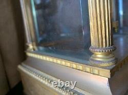 Antique Seth Thomas Mantle Clock Brass Beveled Glass Case 14 Tall 8 Day Chime