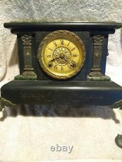 Antique Seth Thomas Mantle Clock Lion Adamantine 1880