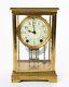 Antique Seth Thomas Mantle Clock With Brass And Beveled Glass Case 10.25 Tall