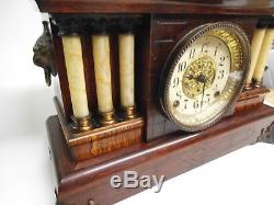 Antique Seth Thomas Mantle/Shelf Clock Woodgrain Adamantine-6 Column Rosewood