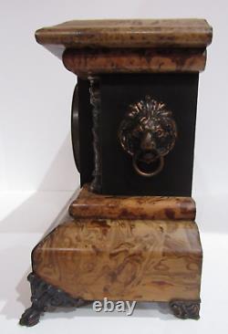 Antique Seth Thomas Marble Look Adamantine Clock 8-Day, Time/Strike