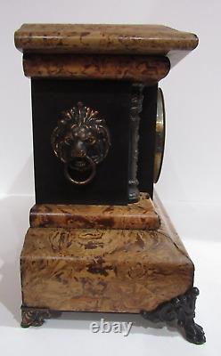 Antique Seth Thomas Marble Look Adamantine Clock 8-Day, Time/Strike