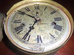 Antique Seth Thomas Maritime Ship's Clock With Keys Works