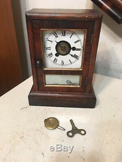 Antique Seth Thomas Mini Cottage Clock Horseshoe Shape Movement #1