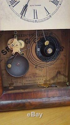 Antique Seth Thomas Miniature Shelf Clock Working With Key