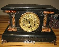 Antique Seth Thomas Musical Mantel Clock With Music Box And Gong