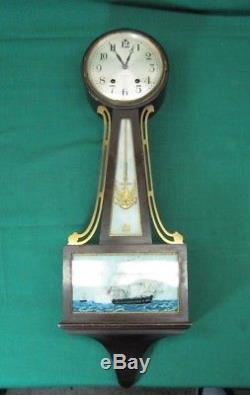 Antique Seth Thomas Nautical #2 Strike Banjo Clock Runs Hour Strike Only