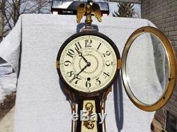 Antique Seth Thomas No. 1 Wall Banjo Clock Reverse Painted Glasses Dial Runs