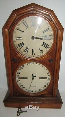 Antique Seth Thomas No. 5 Double Dial Calendar Parlor Clock 8-day, Time/strike