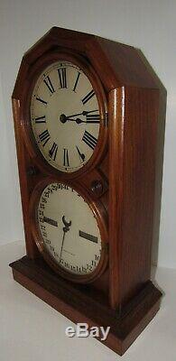 Antique Seth Thomas No. 5 Double Dial Calendar Parlor Clock 8-day, Time/strike