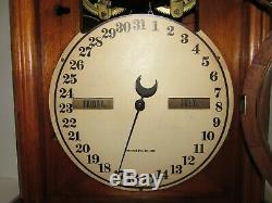 Antique Seth Thomas No. 5 Double Dial Calendar Parlor Clock 8-day, Time/strike