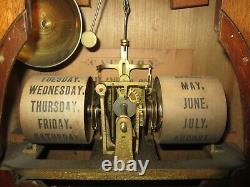 Antique Seth Thomas No. 5 Double Dial Calendar Parlor Clock 8-day, Time/strike