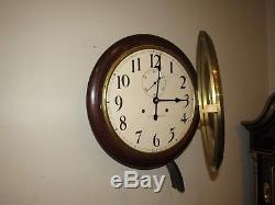 Antique Seth Thomas Oak Gallery Wall Clock Made In Usa, Time Only