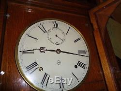 Antique-Seth Thomas-Oak Queen Anne Wall Clock-Ca. 1880-To Restore-#P170